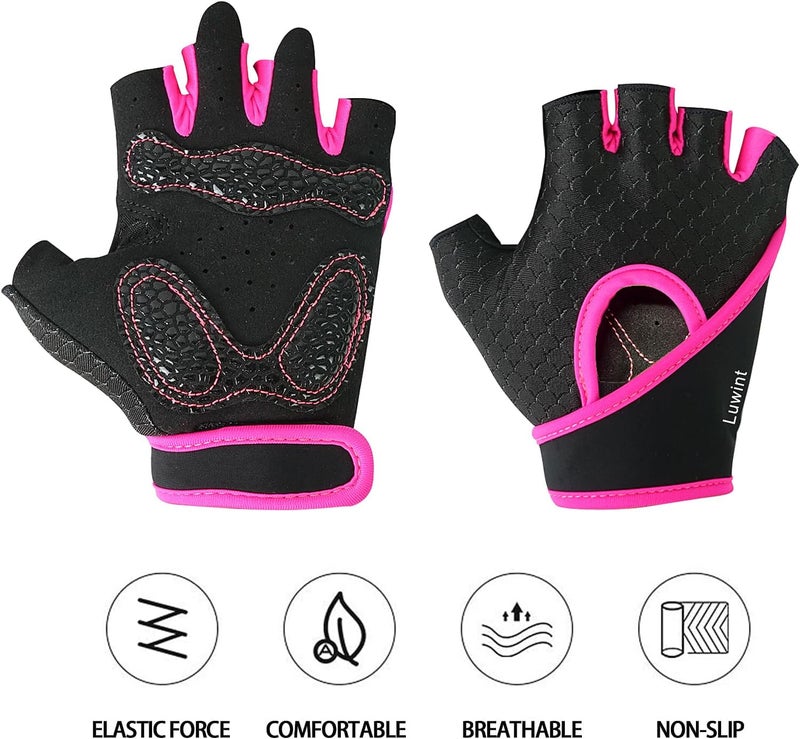 Luwint Kids Workout Gloves, Ventilated Grip Exercise Gloves for Boys and Girls Weightlifting Hanging Gym, Children 3-12 Years - Image 2